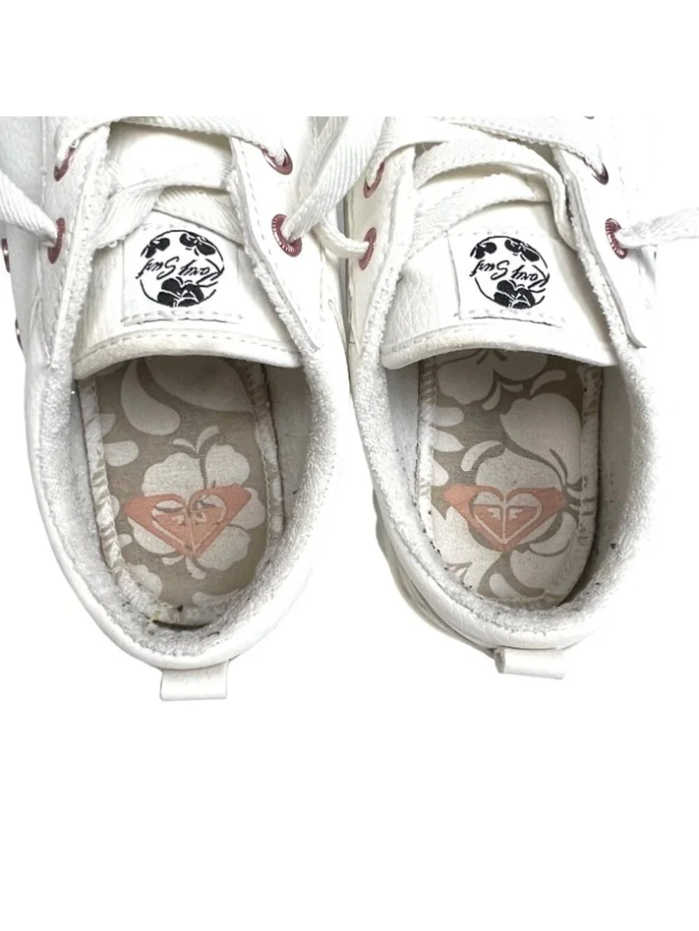 SUMMER CLEARANCE Roxy Womens White Platform Sheilahh Sneakers Shoes Size 8.5